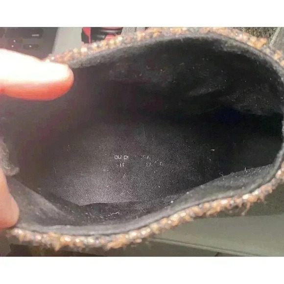 Toms Womens Leila Bootie Grey Felt Shine Zip Up Size 9 Shoes Boots Block Heel - Picture 16 of 16